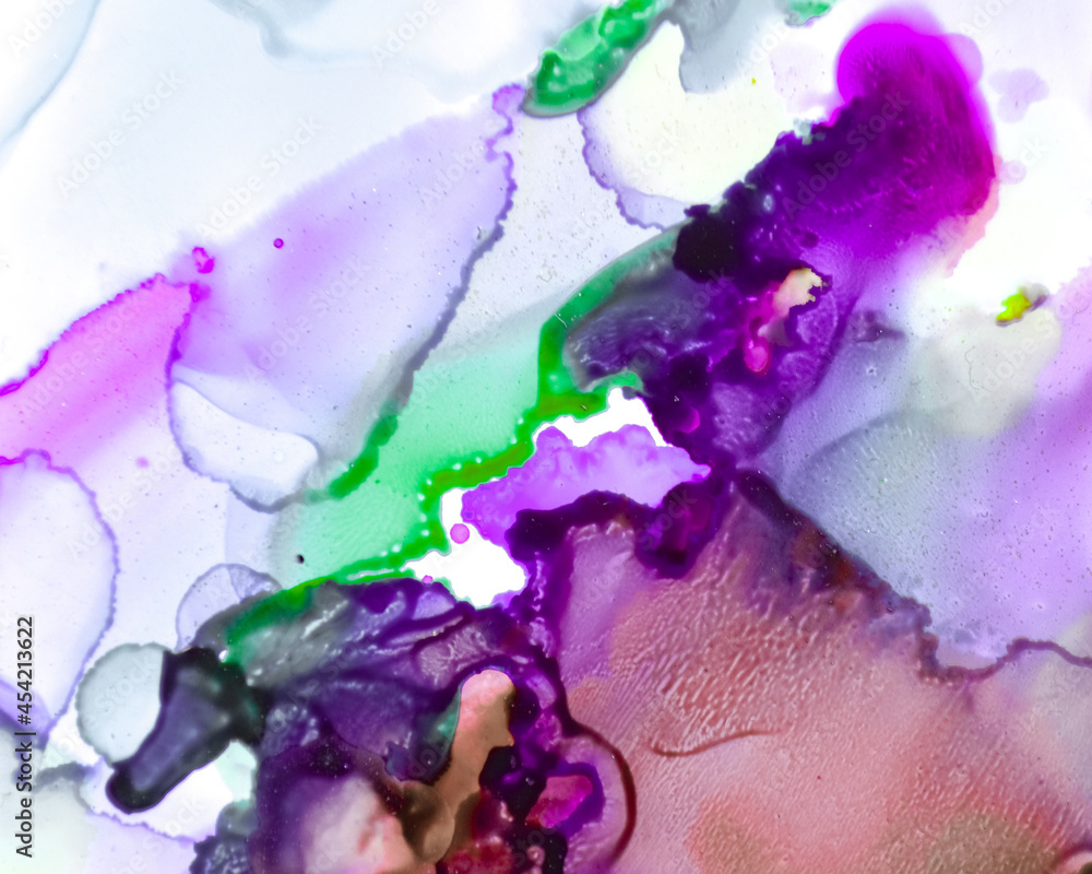 Fototapeta premium Ethereal Art Pattern. Alcohol Ink Wash Wallpaper.