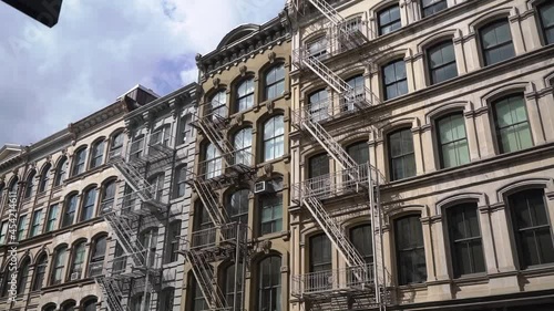 Old historic buildings in Midtown New York city in the Soho District. Manhattan
