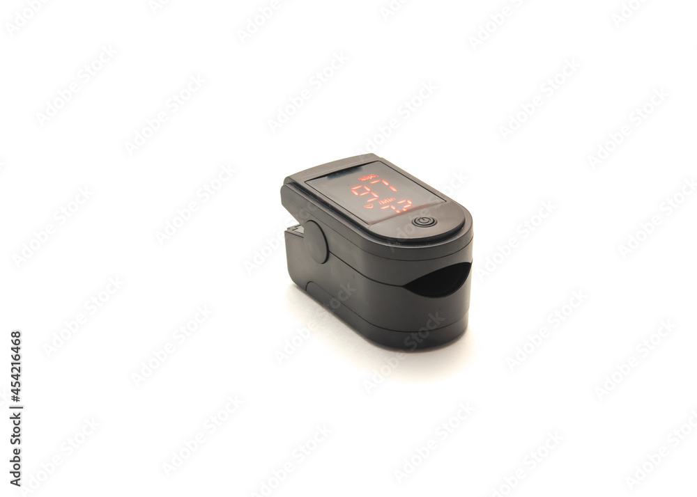 SpO2 and heart rate on digital LED display of Fingertip Pulse Oximeter Blood Oxygen Saturation device SpO2 and heart rate on digital LED display of Fingertip Pulse Oximeter Blood Oxygen Saturation device