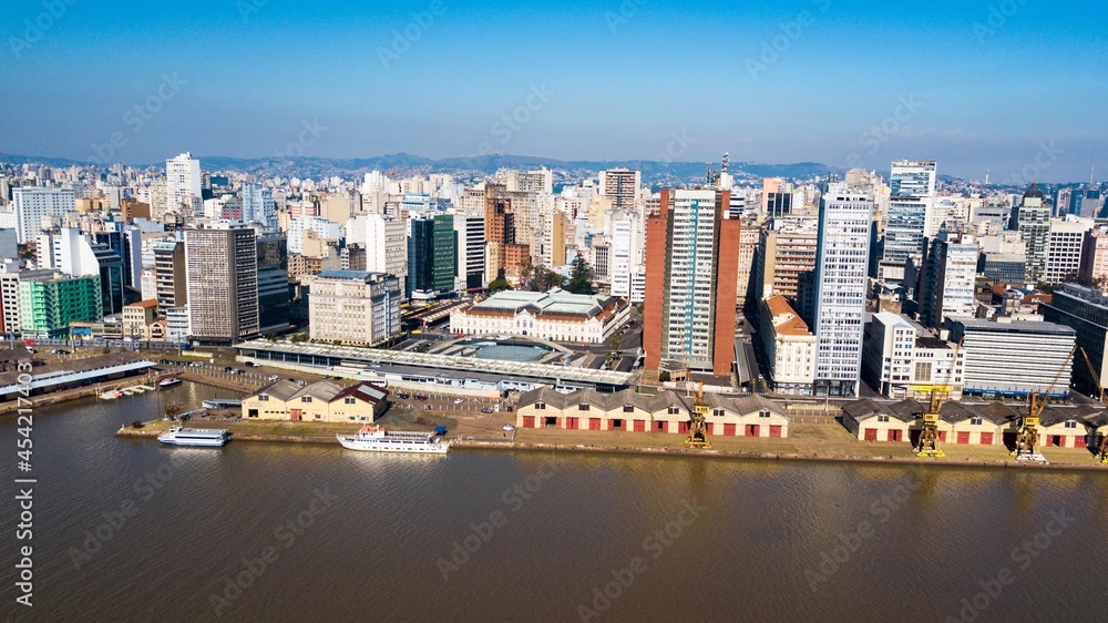 Porto Alegre RS - Aerial view of downtown Porto Alegre, capital of Rio Grande do Sul