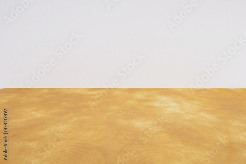 yellow paper backdrop on white Isolate background.
