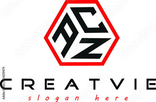 geometric monogram ACN letter logo design, business logo, icon shape logo, stylish logo template vector