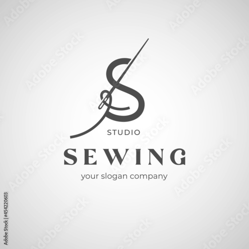 Creative logo design and Unique symbol with S and sew