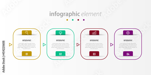 infographic template with presentations banner, workflow layout, process diagram, flow chart, info graph