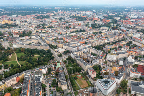 city of Wroclaw from above. Many houses