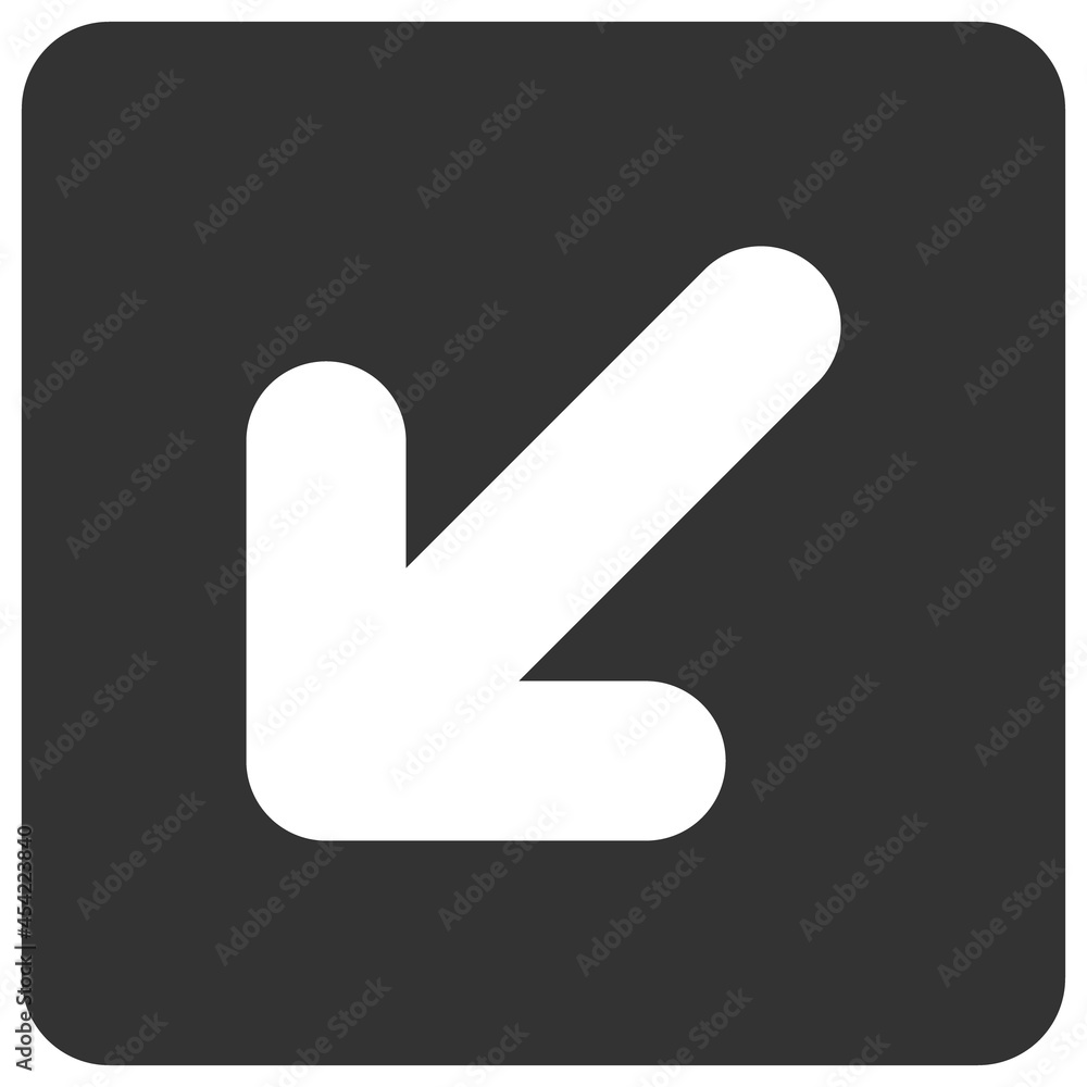 Left down direction icon with flat style. Isolated vector left down direction icon illustrations, simple style. Left down direction icon with flat style. Isolated vector left down direction icon illustrations, simple style.