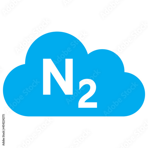 Nitrogen gas icon with flat style. Isolated vector nitrogen gas icon image, simple style.