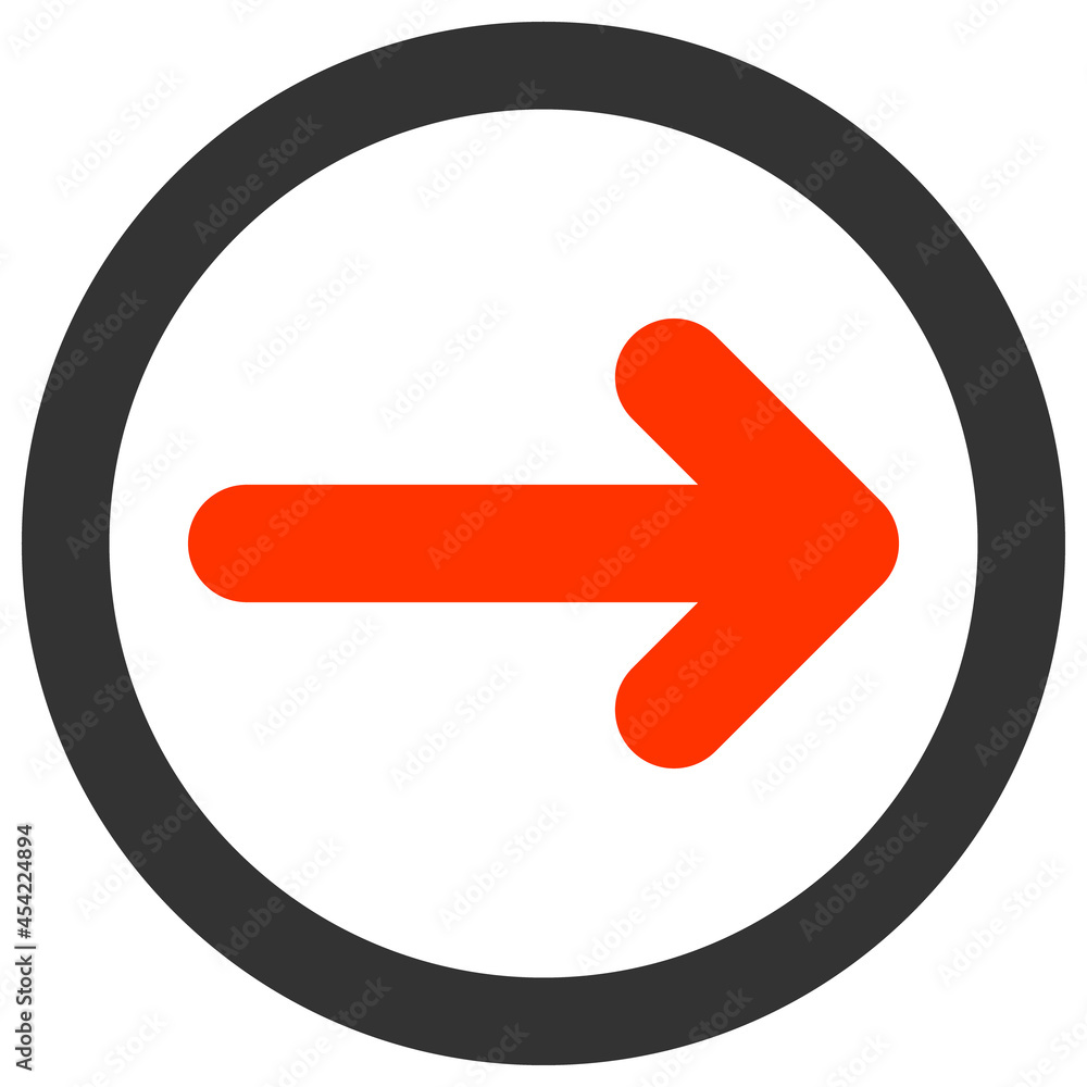 Rounded right arrow icon with flat style. Isolated vector rounded right arrow icon illustrations, simple style. Rounded right arrow icon with flat style. Isolated vector rounded right arrow icon illustrations, simple style.