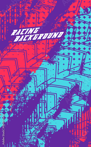 Abstract geometric backgrounds for sports and games. Abstract racing backgrounds for t-shirts, race car livery, car vinyl stickers, etc. Vector background.