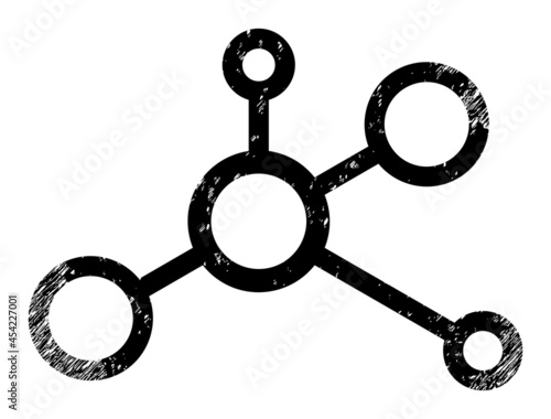 Connectivity icon with grunge style. Isolated vector connectivity icon image with grunge rubber texture on a white background.