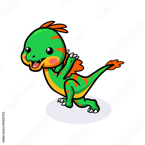 Cute little oviraptor dinosaur cartoon