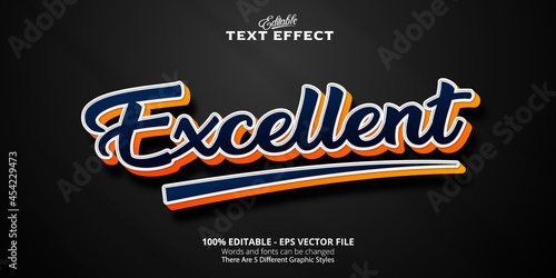 Editable text effect, Excellent text