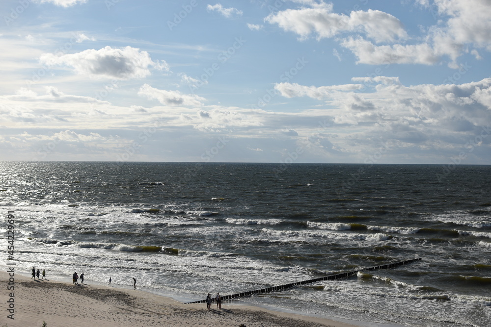 Sea and beach - cloudy landscape from above Sea and beach - cloudy landscape from above