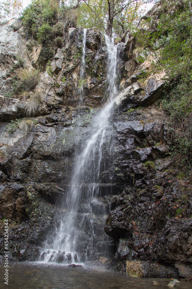 Nature trail to Millomeris waterfall, Pano Platres, Cyprus. Nature trail to Millomeris waterfall, Pano Platres, Cyprus.