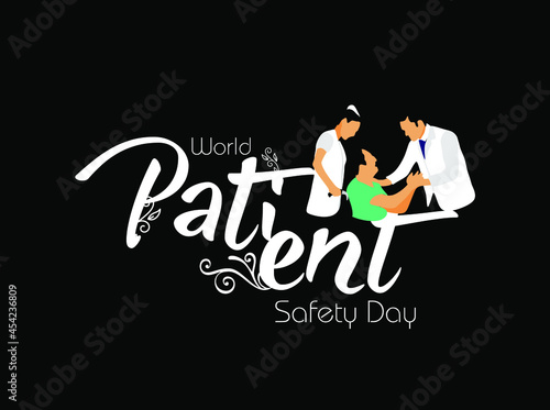 World Patient Safety Day. Patient and doctor banner and poster for social media and print media.