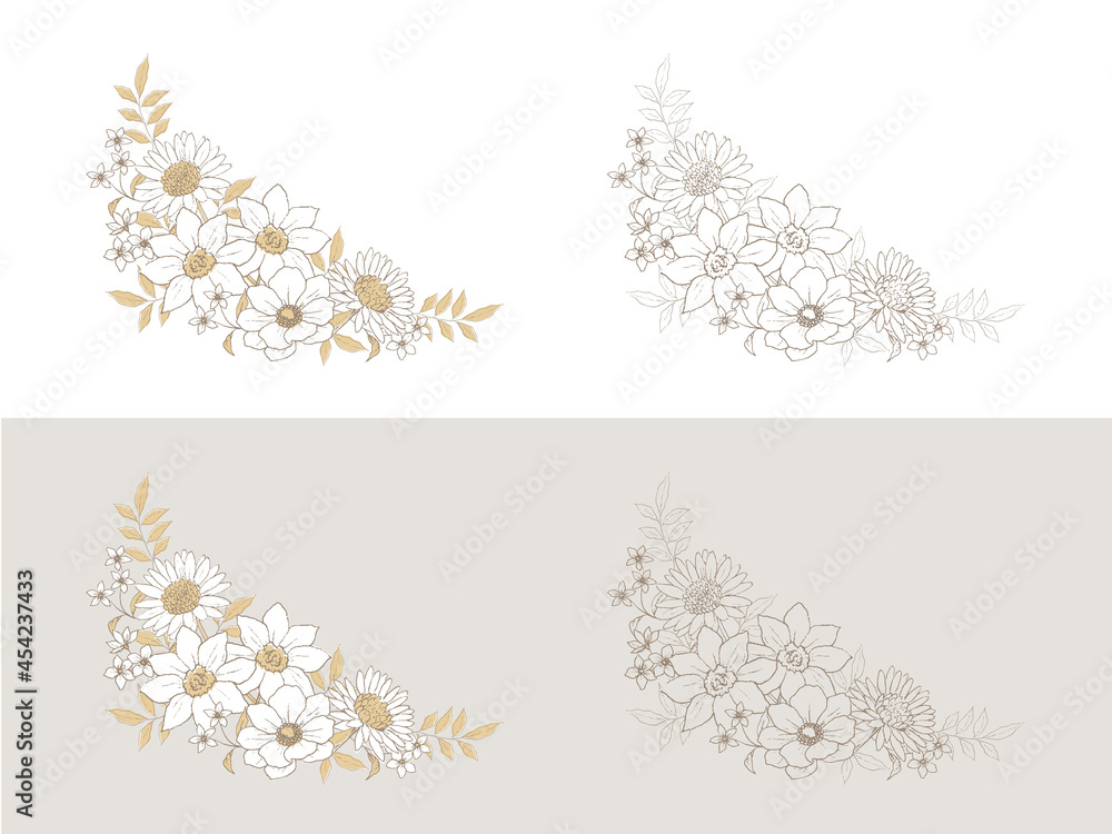 ペン画の花の飾り ラインアート Stock Vector Adobe Stock ペン画の花の飾り ラインアート Stock Vector Adobe Stock