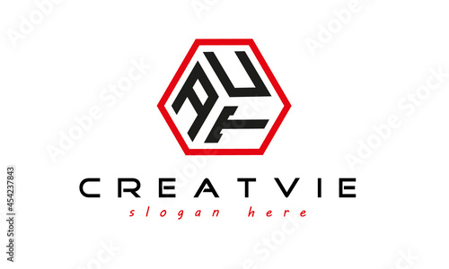 geometric monogram AUT letter  logo  design vector, business logo, icon shape logo, stylish logo template