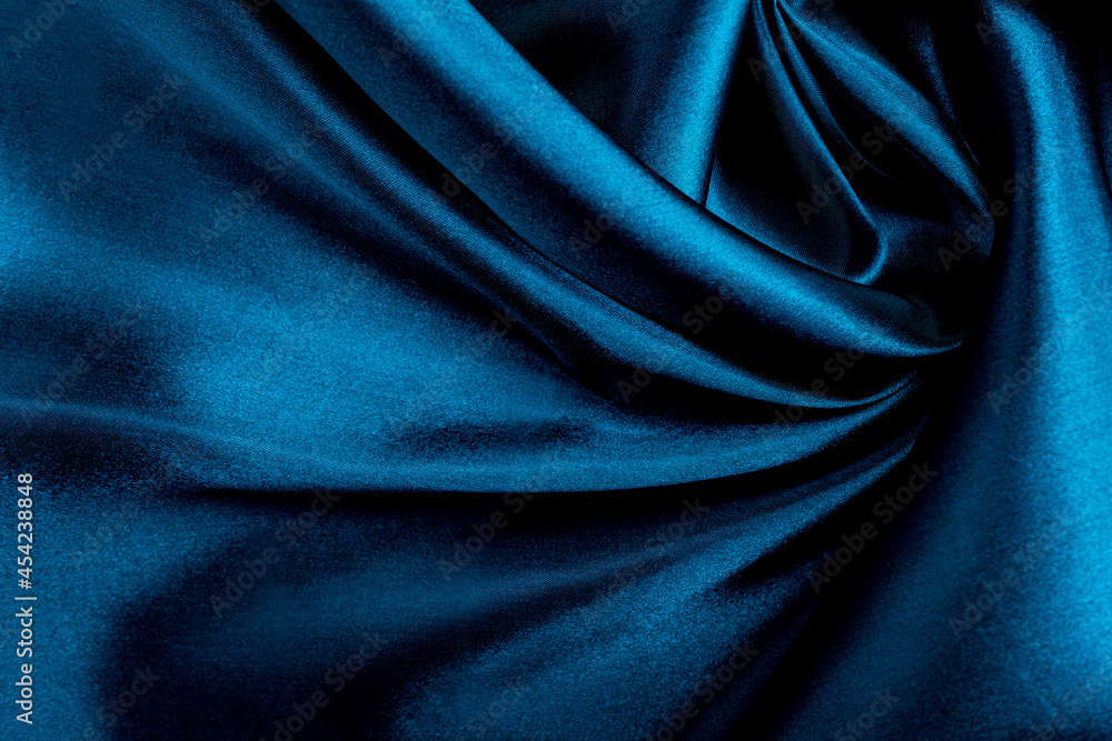 Fototapeta premium blue fabric texture background, abstract, closeup texture of cloth 