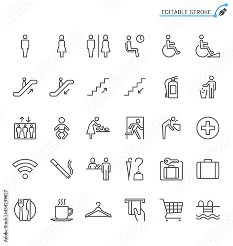 Public information line icons. Editable stroke. Pixel perfect.