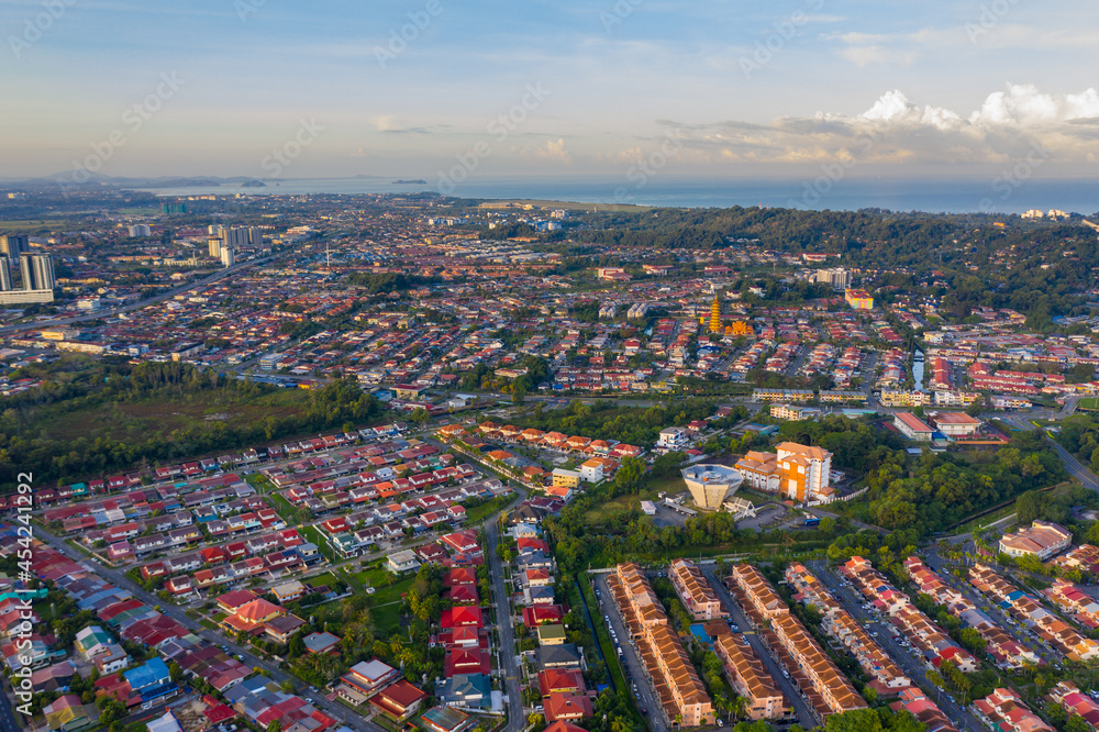 Bird eyes view of local housing houses