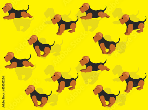 Animal Animation Dog Airedale Terrier Vector Seamless Wallpaper