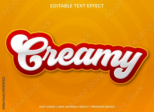 creamy editable text effect template design with abstract style use for business brand and logo