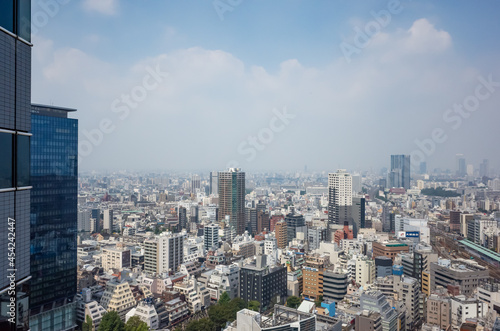 summer cityscape seen from higher floor of shinjuku L tower in tokyo, japan