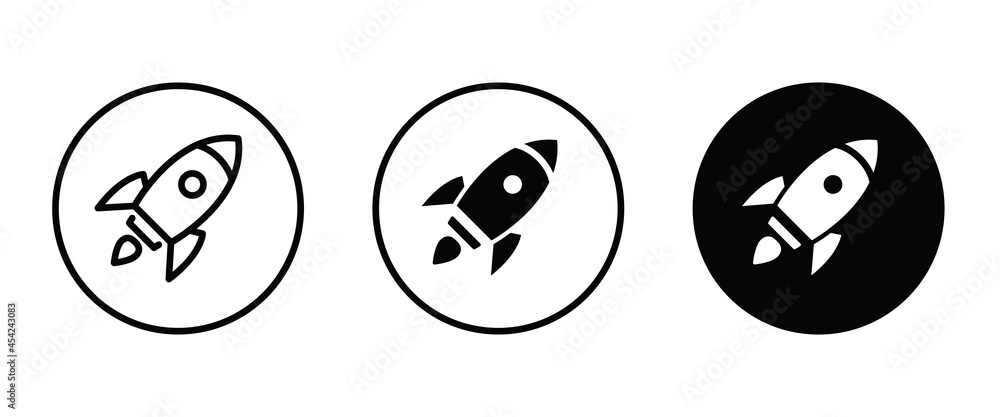 startup vector Rocket illustration. Futuristic spaceship background. Start Up Business Space ship icon