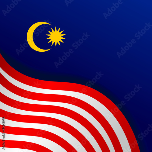 malaysia independence day flat vector poster background