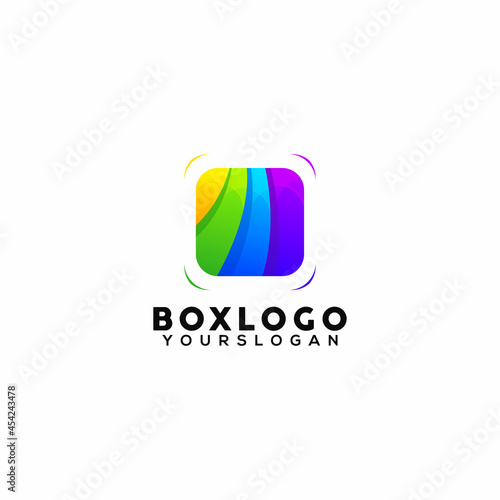 box colorful logo design template