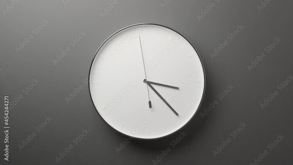 Clock Face on Dark Grey Office Wall in Timelapse Clock Face on Dark Grey Office Wall in Timelapse