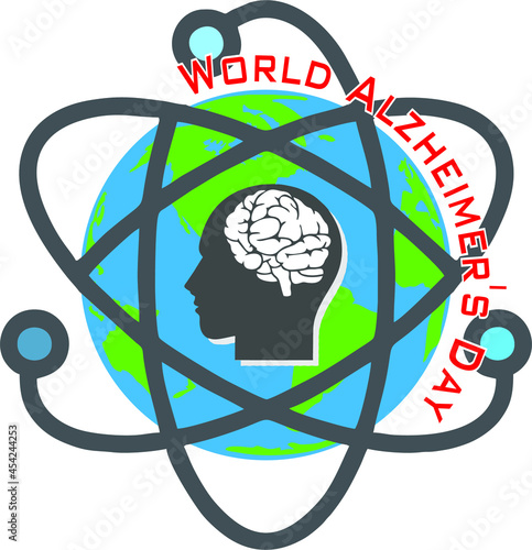 human brain with map of world alzheimer day