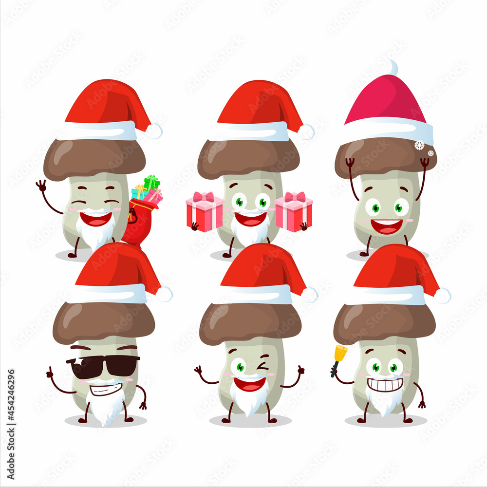 Santa Claus emoticons with cep mushroom cartoon character