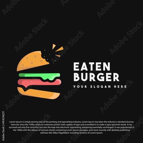 Premium burger logo design. Eaten burger logo design for your brand or business
