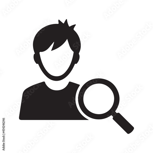 Search friend icon. Vector and glyph