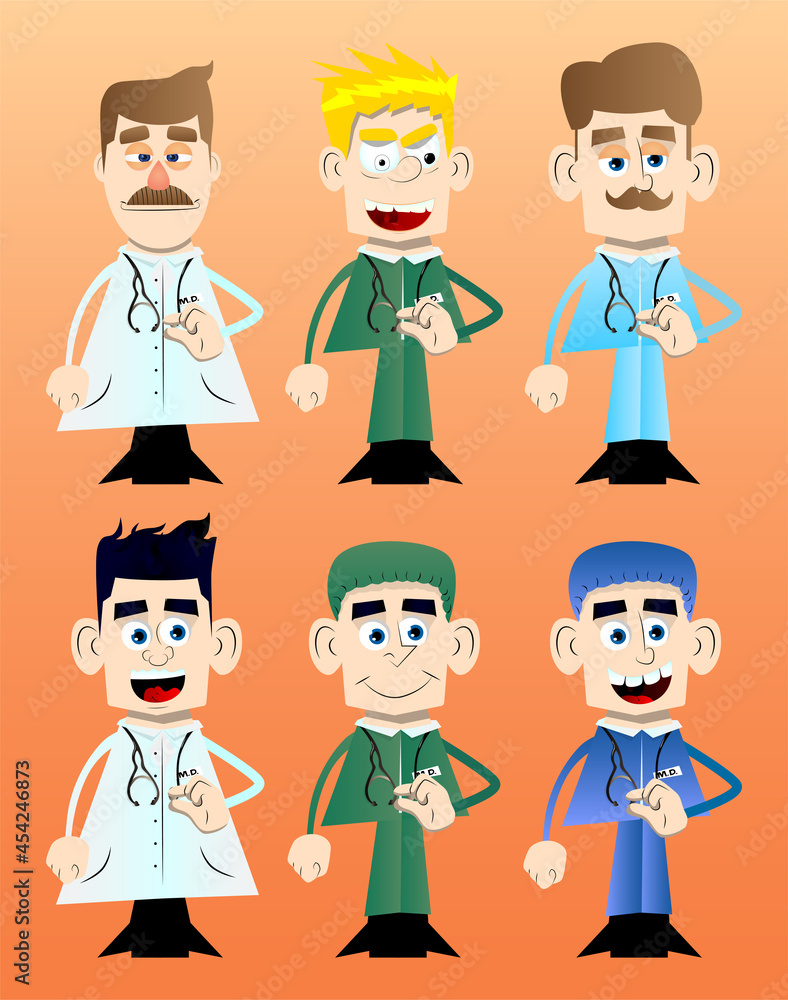 Funny cartoon doctor gesturing a small amount with hand. Vector illustration. Funny cartoon doctor gesturing a small amount with hand. Vector illustration.