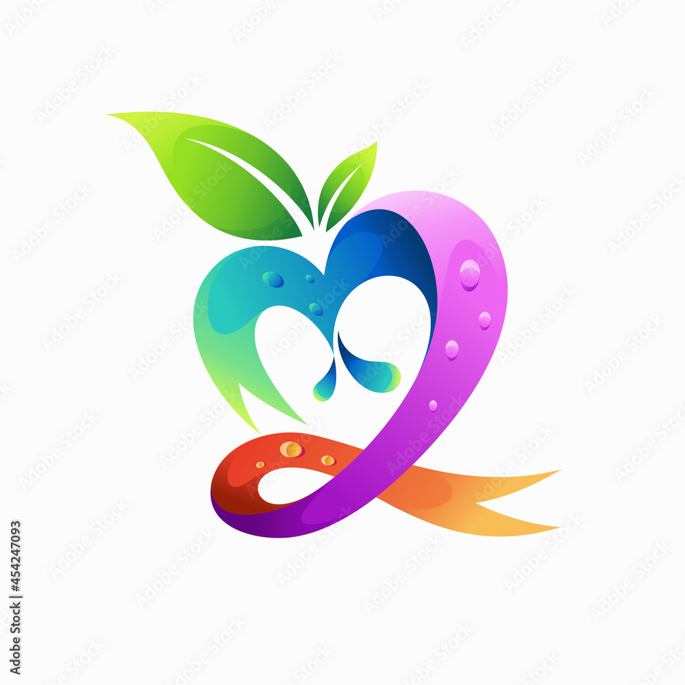 fruit logo with ribbon concept fruit logo with ribbon concept