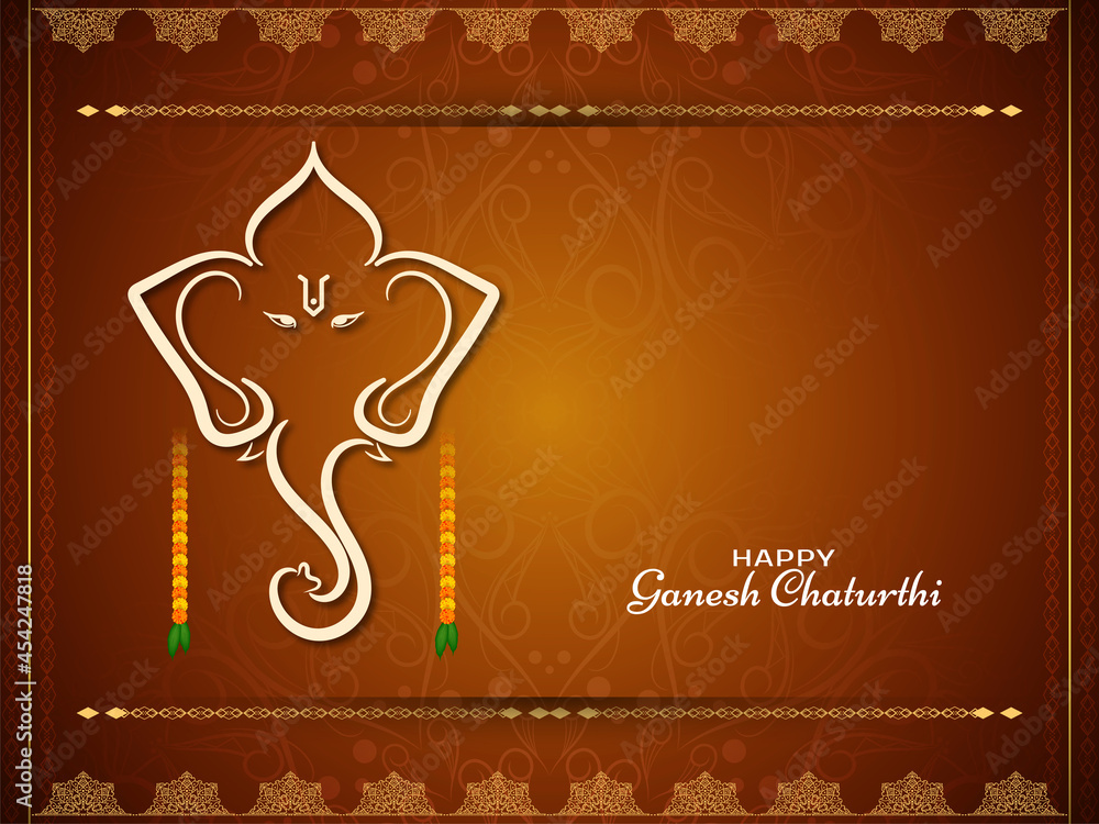 Fototapeta premium Religious Happy Ganesh Chaturthi festival celebration background