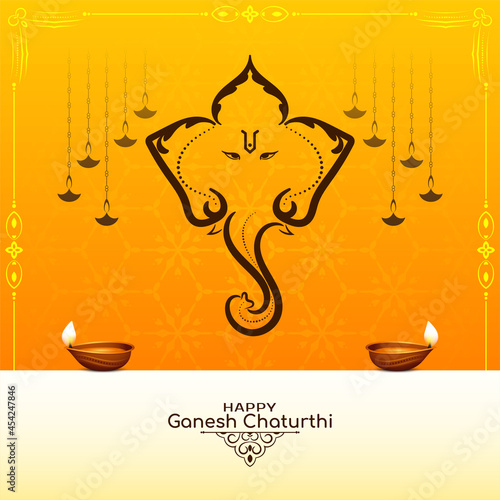 Happy Ganesh Chaturthi festival elegant background