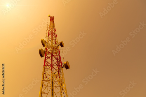 Transmitter tower for communication connection repeater data of internet and telecommunication technology