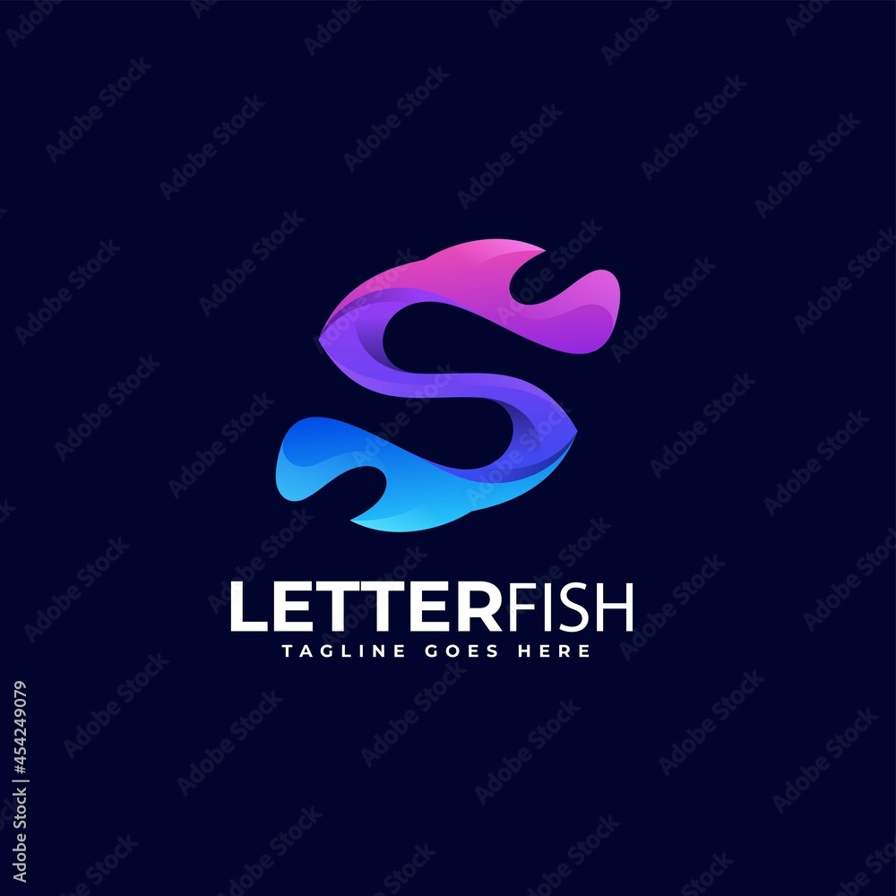 Fototapeta premium Vector Logo Illustration Letter S Gradient Colorful Style.