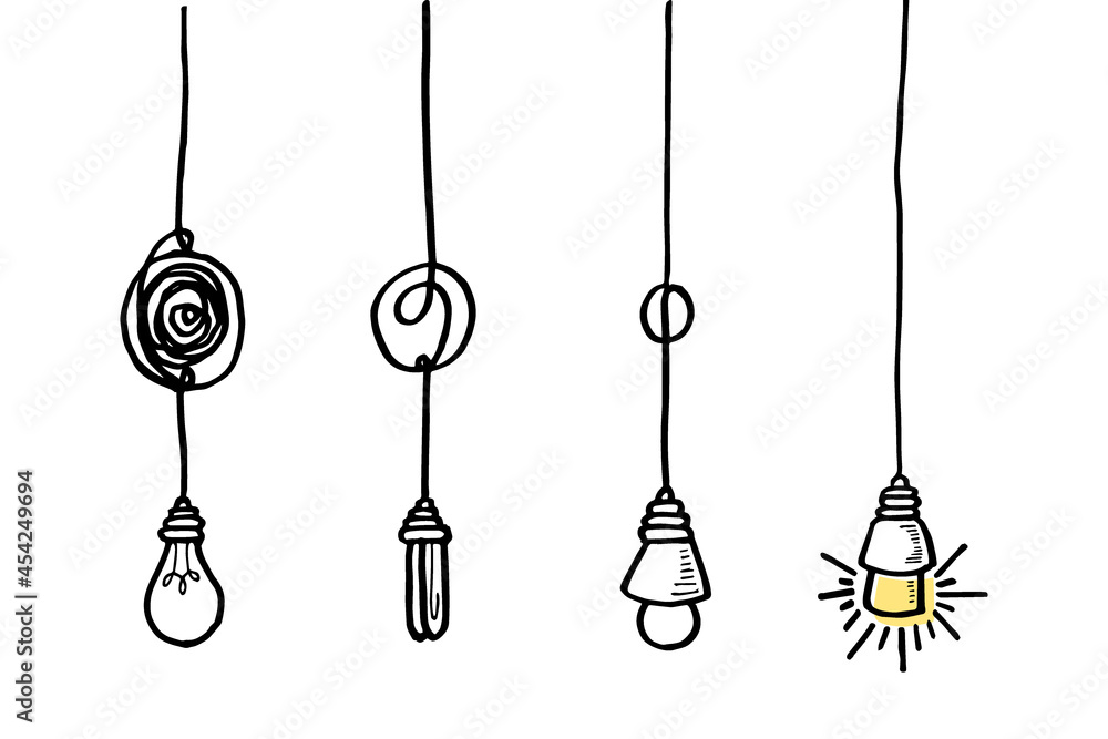 confusion clarity or path vector idea concept. Simplifying the complex . Doodle vector illustration. confusion clarity or path vector idea concept. Simplifying the complex . Doodle vector illustration.