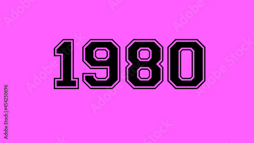 1980 number black lettering pink rose background