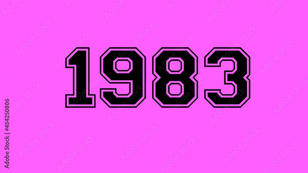 1983 number black lettering pink rose background 1983 number black lettering pink rose background