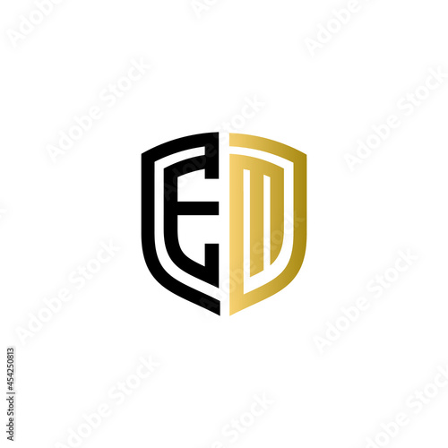 Free Download em shield logo design vector icon - GFXLoad