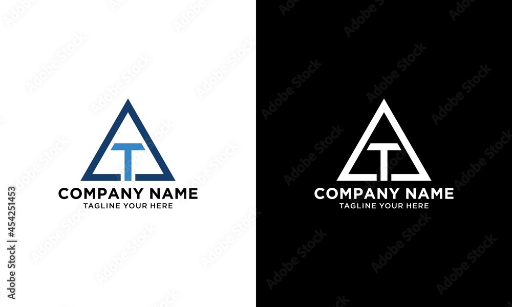 triangle letter t geometric line logo design vector template. triangle letter t geometric line logo design vector template.