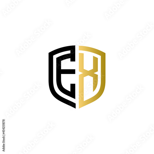 ex shield logo design vector icon