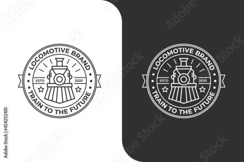 Locomotive Train Vintage Monoline Logo