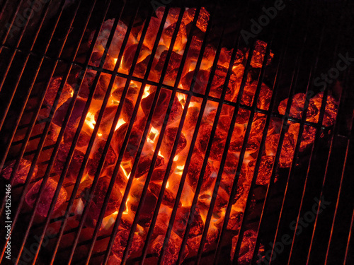 Red Hot Coals on Grill