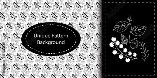 Autumn pattern background. For textile, wrapping paper, packaging. Vector pattern.outline autumn